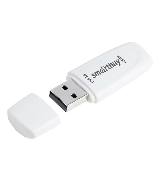 Флешка USB Smartbuy Scout white (SB128GB3SCW), 128Gb, USB 3.0, R/W 100/40, белый