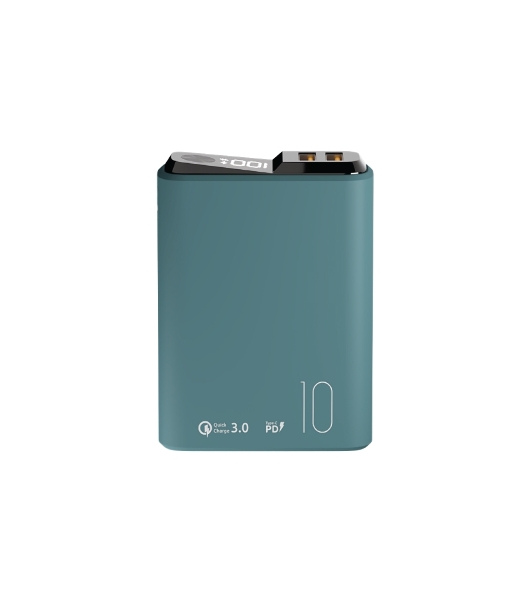 Портативный аккумулятор OLMIO QS-10, 10000mAh, 22.5W QuickCharge3.0/PowerDelivery, LCD, темно-зеленый
