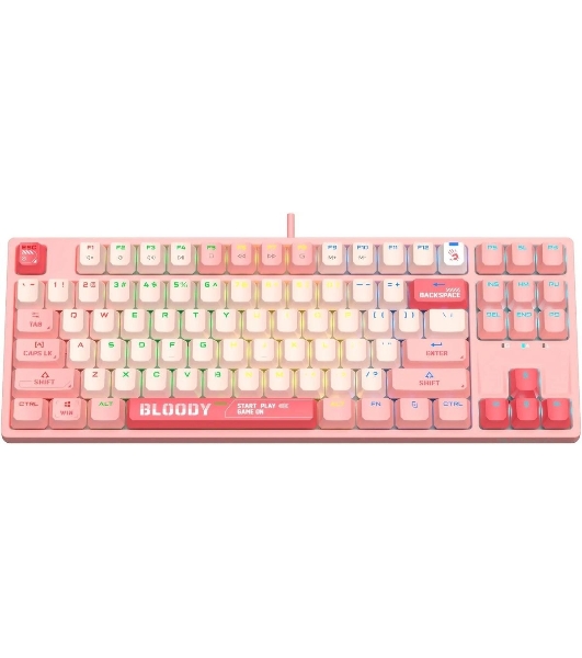Клавиатура проводная A4Tech Bloody S87 Energy (S87 USB ENERGY PINK) USB розовый