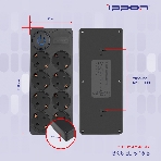 Сетевой фильтр Ippon BK-8-EU-5-16-B 5м (8 розеток) черный (коробка), фото10