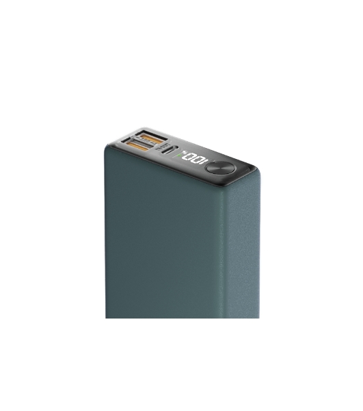 Портативный аккумулятор OLMIO QX-10, 10000mAh, 22.5W, QuickCharge3.0/PowerDelivery, LCD, темно-зеленый