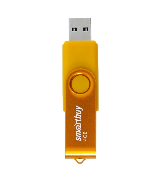 Флешка USB Smartbuy Twist Yellow (SB004 Gb2TWY), 4 Gb, USB 2.0, R/W 10/7, желтый
