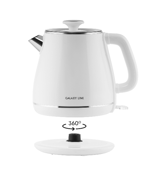 Чайник электрический Galaxy Line GL 0331, белый, пластик, 2200 Вт, 1.8 л