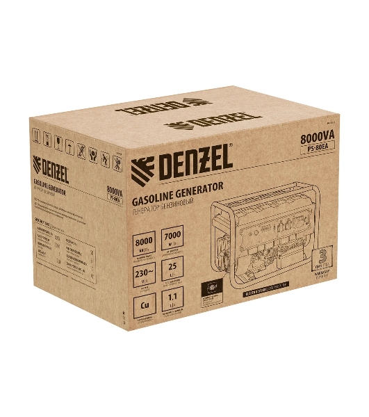 Электрогенератор бензиновый Denzel PS 80 EA, 8 кВт, 85 дБ, 90 кг