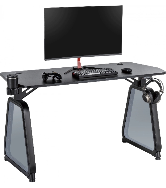 Стол игровой Cactus CS-GMD-BK-RGb столешница МДФ, черный каркас черный 136x60x75 см