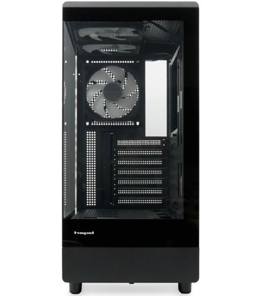 Компьютерный корпус HSPD F510, Panoramic Mid Tower, черный, TG, 0.5 SPCC, 3x120мм ARGb ATX, mATX, mITX 180/280/160мм 1x2.5', 1x3.5', 7xPCI 2xUSB-A 3.0 356x218x467мм