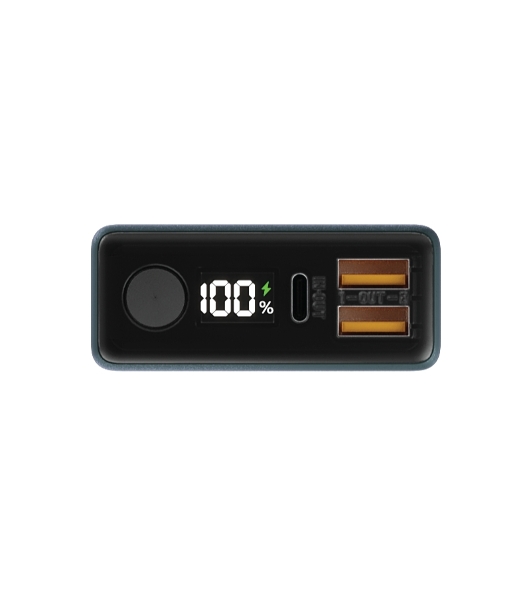 Портативный аккумулятор OLMIO QX-10, 10000mAh, 22.5W, QuickCharge3.0/PowerDelivery, LCD, темно-зеленый