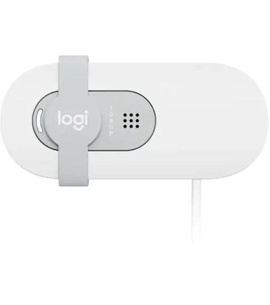 Веб-камера Logitech BRIO 100 1920x1080, 30 кадр/с, USB, микрофон, шторка приватности, крепление на мониторе, белый