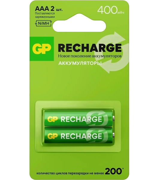 Аккумулятор GP Smart Energy 40AAAHCV-2CRSBC2 AAA NiMH 400mAh (2шт)