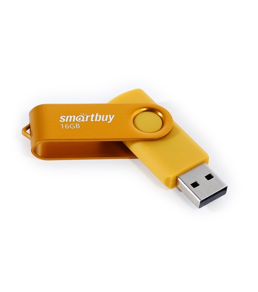 Флешка USB Smartbuy Twist Yellow (SB016GB2TWY), 16Gb, USB 2.0, R/W 15/7, желтый