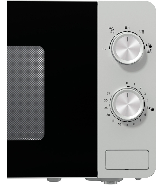 Микроволновая печь Gorenje MO20E1S серебристый, 20 л, 800 Вт, переключатели - поворотный механизм