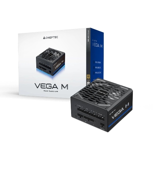 Блок питания Chieftec Vega M PPG-1000-C (ATX 3.1, 1000W, 80 PLUS GOLD, Active PFC, 135mm fan, Gen5 PCIe, Full Cable Management) Retail