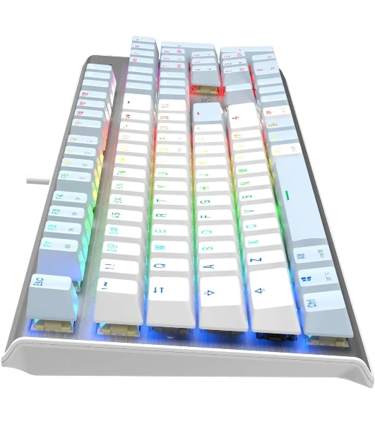 Клавиатура проводная A4Tech Fstyler FS100 Neon, USB, синий/белый