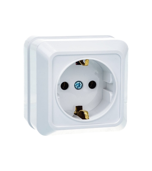 Розетка 1-м BOLLETO с заземл. накл. 7028 белый ASD/IN HOME 4680005959792