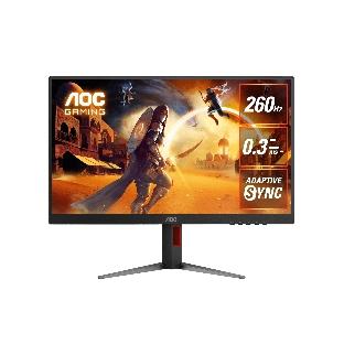 Монитор 27' AOC Q27G4Z IPS 2560x1440, 260 Гц, 1 мс, 16:9, 350 кд/м², HDMI 2.0, DP 1.4, 3.5 Jack, FreeSync, Flicker-Free, VESA 100x100, черный/красный