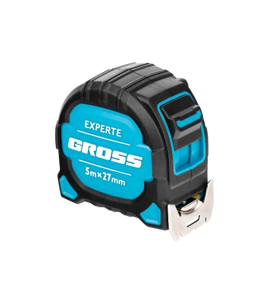 Рулетка Gross Experte, 5 м x 27 мм, двухкомпон. корпус, магнит, двухстор. разметка, нейлон