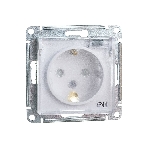 Механизм розетки 1-м СП AtlasDesign AQUA с заземл. защ. шторки с защ. крышкой 16А IP44 белый, SchE ATN440146, фото 1