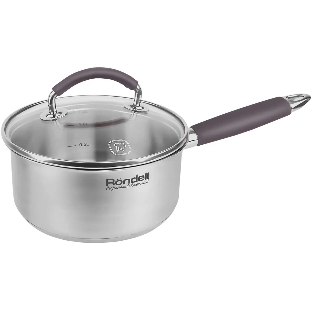 Ковш Rondell Akzent RDS-1386, 1.3 л, с крышкой, стальной