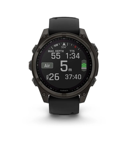Умные часы Garmin Fenix 8, 1.6' AMOLED, Wi-Fi, Bluetooth, NFC, 100м, серый / черный
