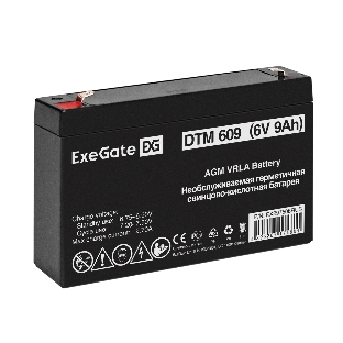 Аккумуляторная батарея ExeGate DTM 609 (6V 9Ah, клеммы F2)