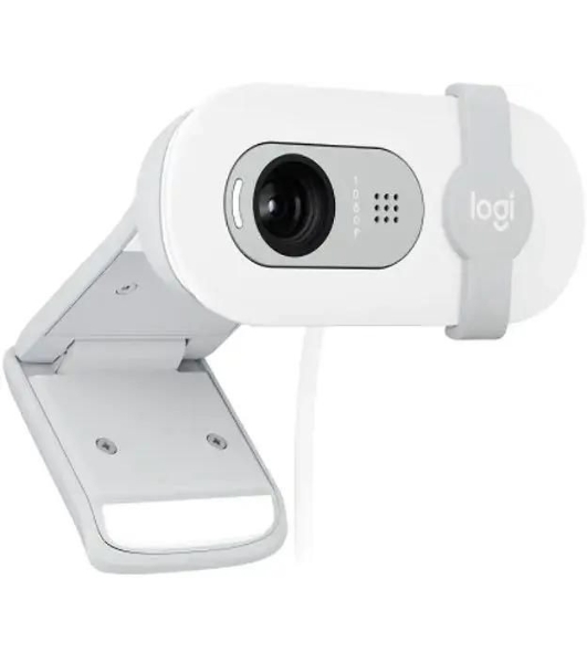 Веб-камера Logitech BRIO 100 1920x1080, 30 кадр/с, USB, микрофон, шторка приватности, крепление на мониторе, белый