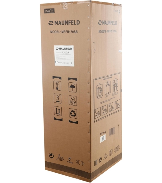 Морозильная камера Maunfeld MFFR170SB, черный, 206л, 4 ящика, 2 полки