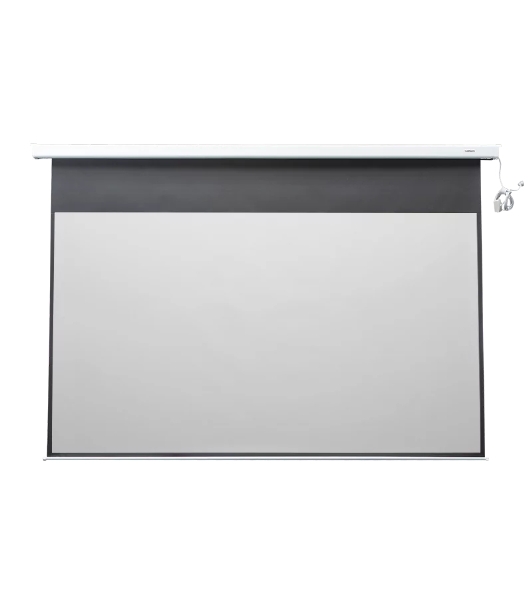 Экран с электроприводом Lumien Cinema Control 219x362 см (раб.область 198х352 см) (159') Matte White FiberGlass черная кайма по периметру, доп.черная область 10 см, триггер., RS232, IR, RF управл. в комплекте, белый корпус 16:9