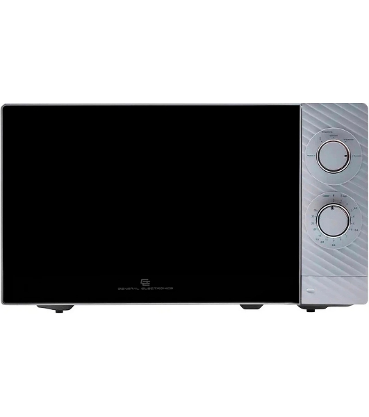 Микроволновая печь General Electronics GE-MS120S серебристый, 20 л, 700 Вт, переключатели - поворотный механизм