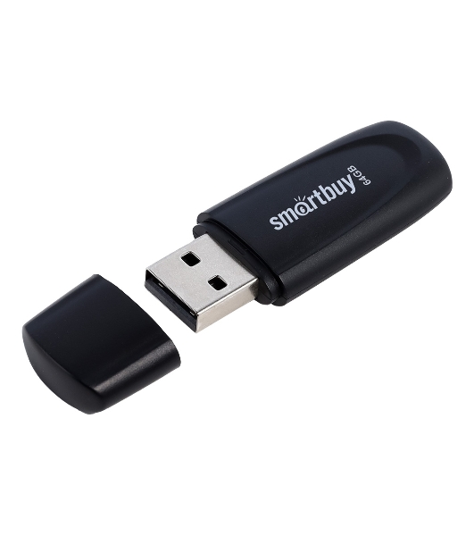 Флешка USB Smartbuy Scout black (SB064Gb2SCK), 64Gb, USB 2.0, R/W 15/8, черный