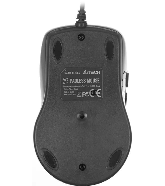 Мышь проводная A4Tech N-70FX черный, 1600 dpi, USB, кнопки - 7
