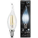 Лампа светодиодная филаментная Gauss Filament 11Вт цок.:E14 свеча 220B св.свеч.бел.нейт. CF35 (упак.:10шт), фото 1