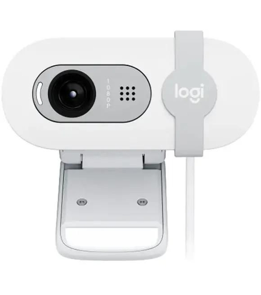 Веб-камера Logitech BRIO 100 1920x1080, 30 кадр/с, USB, микрофон, шторка приватности, крепление на мониторе, белый