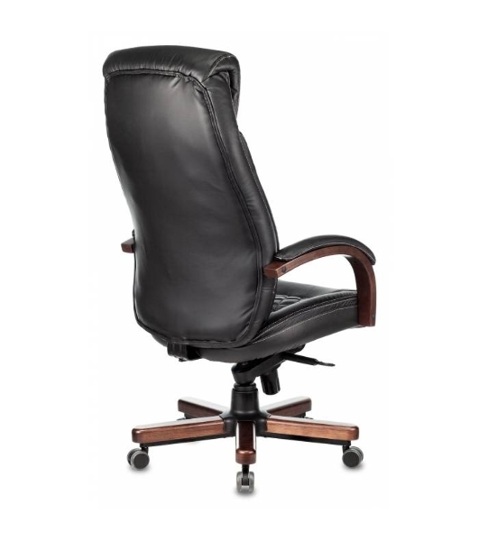 Кресло Бюрократ T-9924WALNUT черный, кожа, подголовник
