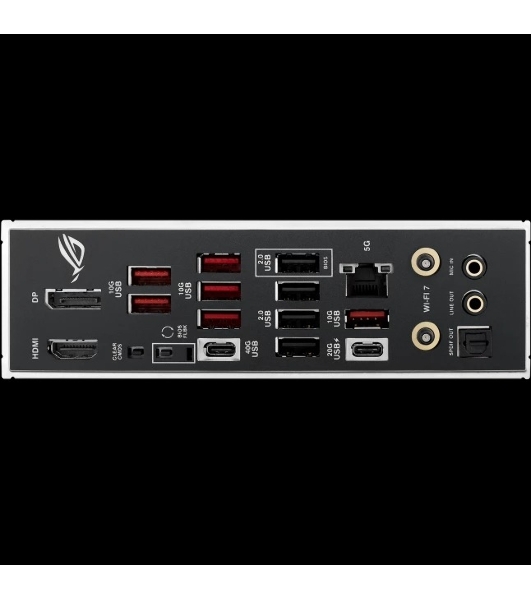 Материнская плата ASUS ROG STRIX B850-E GAMING WIFI, AM5, AMD B850, 4xDDR5, 4xSATA, 5xM.2, 1xPCI-E 5.0 x16, 1xPCI-E 4.0 x16, 1xRealtek 5Gb Ethernet, 1xUSB-C 4, 1xUSB-C 20Gbps, 6xUSB-A 10Gbps, 4xUSB-A 2.0, 3x3.5 мм, 7.1, ATX
