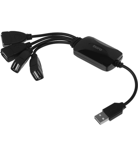 USB-концентратор Buro BU-HUB4-0.3-U2.0-Splitter, USB 2.0, USB 4 порта, USB