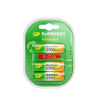 Аккумулятор GP 270AAHC4/2RGY-2CRCB6 AA NiMH 2700mAh (6шт) блистер