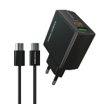 Сетевое зарядное устройство MORE CHOICE NC61a черный - 1USB+1USB-C 3.0A PD 20W+QC3.0 быстрая зарядка для Type-C, фото2