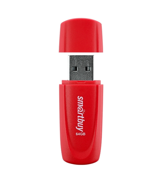 Флешка USB Smartbuy Scout Red (SB064 Gb2SCR), 64Gb, USB 2.0, красный