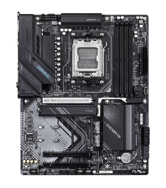 Материнская плата Gigabyte X870 GAMING WIFI6, AM5, AMD X870, 4xDDR5, 4xSATA, 3xM.2, 1xPCIe 5.0 x16, 2xPCIe 3.0 x1, 1xHDMI, 2xUSB-C (DisplayPort Alt Mode), 1x2.5Gb LAN, Wi-Fi 6, Bluetooth 5.3, 2xUSB-C 40Gbps, 1xUSB-A 10Gbps, 3xUSB-A 5Gbps, 4xUSB-A 2.0, 3x3.5 мм, 7.1, ATX