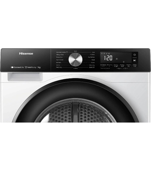 Сушильная машина Hisense DH3S702UWDE белый, 7 кг, сушка - конденсационная, программ - 16, 59.5 x 84.5 x 54 см