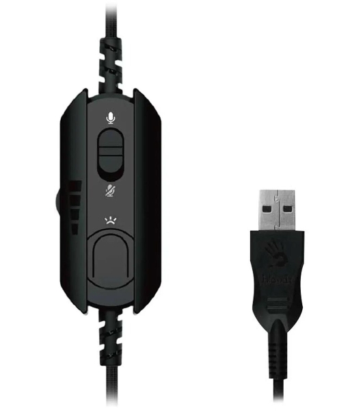 Гарнитура проводная с микрофоном A4Tech Bloody G570 черный/серый 2м мониторные USB оголовье (G570 USB/BLACK + GREY)