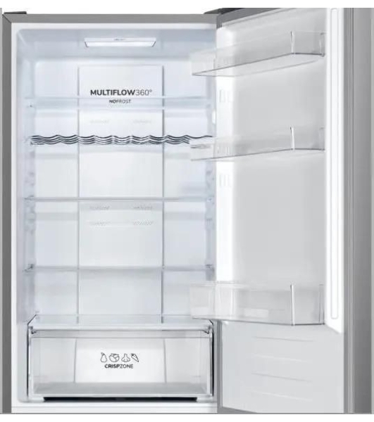 Холодильник Gorenje NRK619FAS4 серый двухкамерный 207/93л морозилка снизу, No Frost