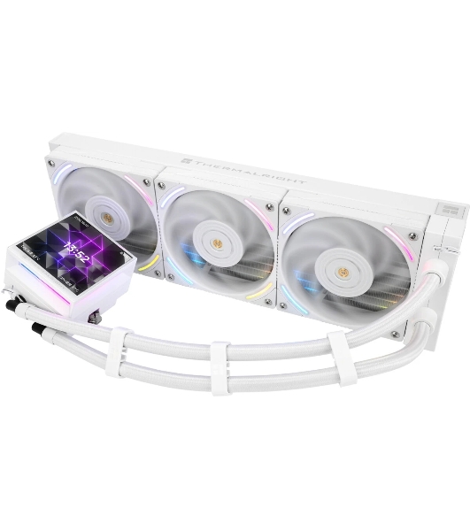 Водяное охлаждение для процессора Thermalright Hyper Vision 360 (360mm, LED, White, ARGB/Fans: 3x120mm, 69CFM, 27dBA, 2150RPM/Pump height 68mm, 6400RPM, Rad thickness 27mm/S: 1700, 1200, 1851, 115X, 2011, 2066, AM5, AM4)