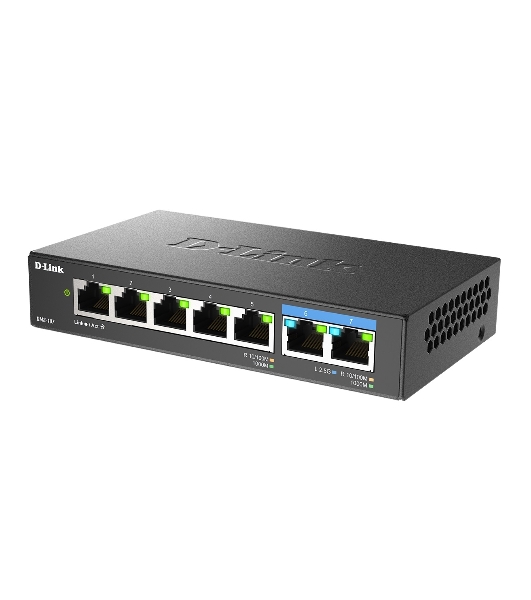 Коммутатор D-Link DMS-107/A1A, 5×1 Гбит/с + 2×2.5 Гбит/с, неуправляемый