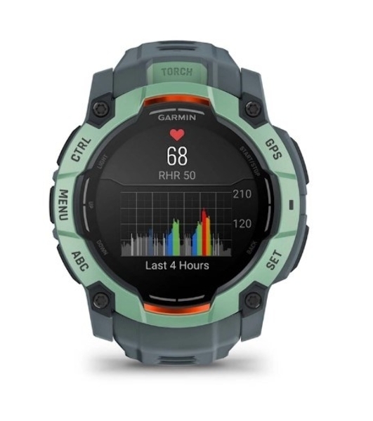 Умные часы Garmin Instinct 3 AMOLED 50mm, 1.3' AMOLED, ANT+, Bluetooth, 10 ATM, нео тропик / серый