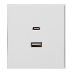Розетка Kranz STRONG USB-A+Type-C 3А с функцией быстрой зарядки жемчуг, фото 1