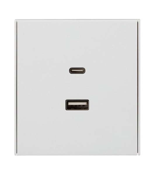 Розетка Kranz STRONG USB-A+Type-C 3А с функцией быстрой зарядки жемчуг