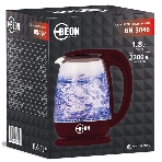 Электрочайник BEON BN-3046 бордовый, 1.8 л, 2200 Вт, скрытый нагревательный элемент, фото6