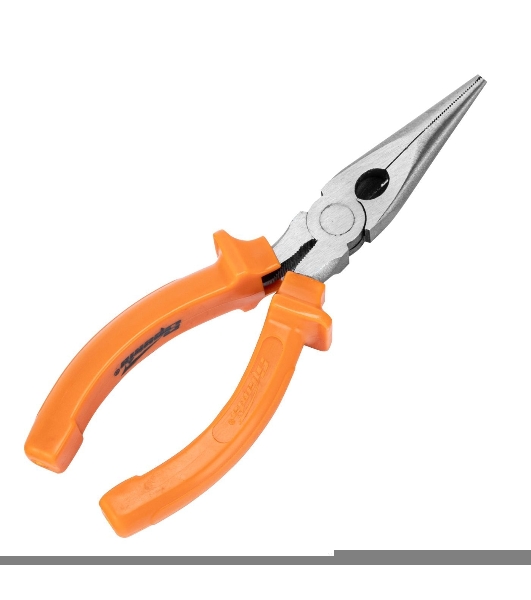 Длинногубцы Sparta Classic, 160 мм, прямые шлифованные, пластмассовые рукоятки