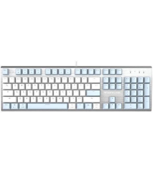 Клавиатура проводная A4Tech Fstyler FS100 Neon, USB, синий/белый